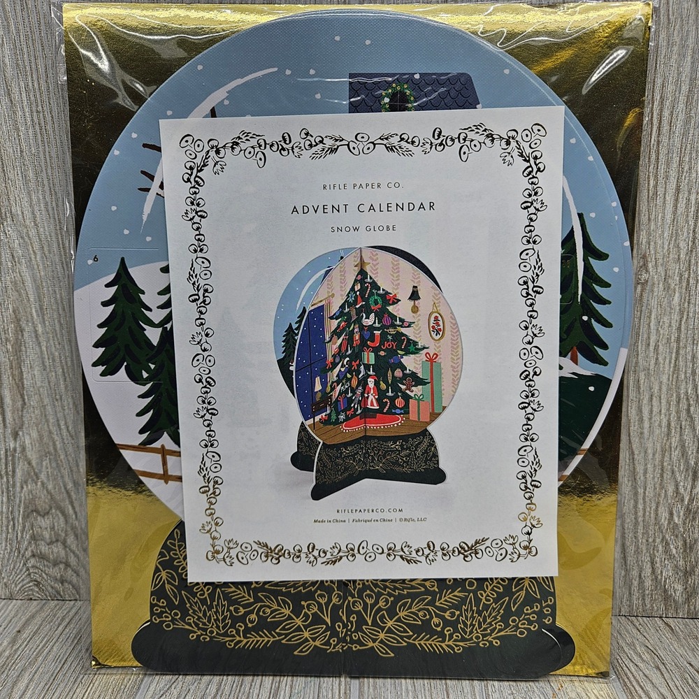 Rifle Paper Co Advent Calendar Snow Globe Christmas Pop Up Anthropologie NEW